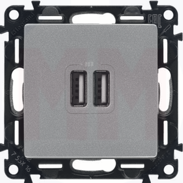 Розетка USB для зарядки, алюминий, Valena Life Legrand 753612 Розетка USB для зарядки, алюминий, Valena Life Legrand 753612