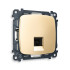 Розетка комп. с шторками RJ45 Cat. 6, Шампань, OMEGA Quant Ambrella Volt MO612010