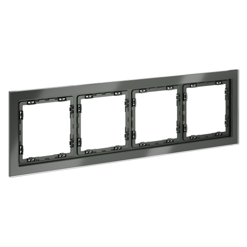 Рамка 4 местная, стекло, Титан, S70 Voltum VLS110406