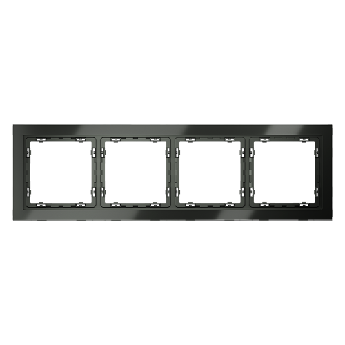 Рамка 4 местная, стекло, Титан, S70 Voltum VLS110406