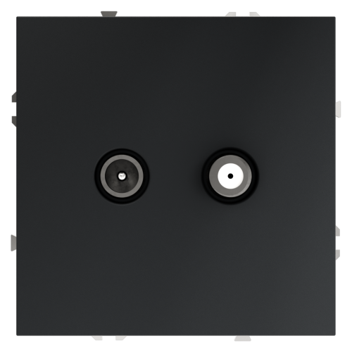 Розетка телевизионная оконечная TV+SAT, Графит, S70 Voltum VLS060407