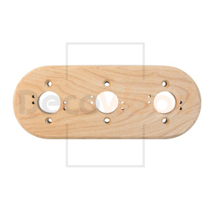 Накладка 3 местная деревянная на бревно D260 мм, Ясень без тонировки, DecoWood ОМР3-222