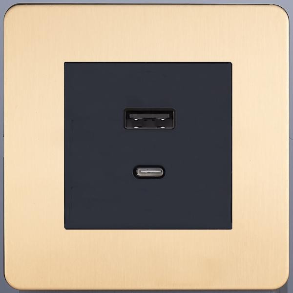 Розетка USB для быстрой зарядки Type A+C, Золото, Merida Salvador SBAN33B3A12 Розетка USB для быстрой зарядки Type A+C, Золото, Merida Salvador SBAN33B3A12