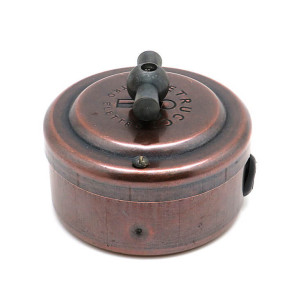 Выключатель поворотный 2 кл. (4 положения), металл, Старая медь, Petrucci 305CUPO