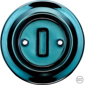 Выключатель кнопочный 1 кл. проходной, синий металлик, Katy Paty PEAZGSl6 