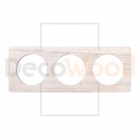 Рамка 3 местная деревянная под электрику OneKey, выбеленный ясень, DecoWood ROC3-AW
