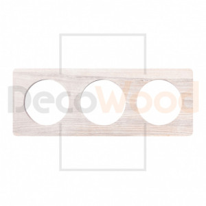 Рамка 3 местная деревянная под электрику OneKey, выбеленный ясень, DecoWood ROC3-AW