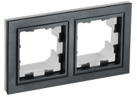 Рамка 2 местная влагозащищенная IP44, Черный, Brite IEK BR-M22-44-K02