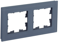 Рамка 2 местная, стекло, Маренго матовый, Brite IEK BR-M22-G-31-K35