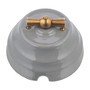 Выключатель керамический 1 кл. (2 положения), Серый, Астория Interior Electric