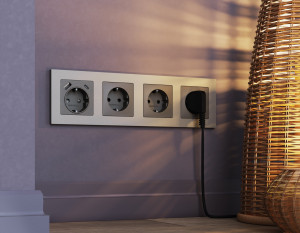 Рамка 5 местная пластик, Сталь матовый, ALFA Techno Ambrella Volt AF220505