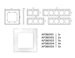 Рамка 4 местная стекло закаленное натуральное, Белый, ALFA Platos Ambrella Volt AF380104