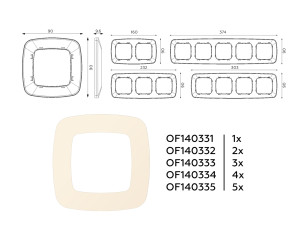 Рамка 3 местная пластик, Бежевый матовый, OMEGA Ecta Ambrella Volt OF140333
