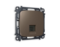 Розетка комп. с шторками RJ45 Cat. 6, Темная бронза матовый, OMEGA Quant Ambrella Volt MO642010