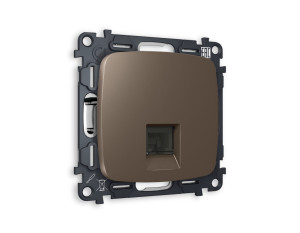Розетка комп. с шторками RJ45 Cat. 6, Темная бронза матовый, OMEGA Quant Ambrella Volt MO642010