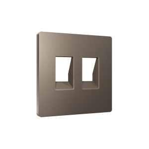 Лицевая панель розетки комп./телеф. 2-ой RJ45/RJ11 Cat. 6, Темная бронза матовый, ALFA Quant Ambrella Volt AP6421 Лицевая панель розетки комп./телеф. 2-ой RJ45/RJ11 Cat. 6, Темная бронза матовый, ALFA Quant Ambrella Volt AP6421