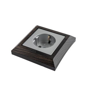 Рамка 1 местная деревянная под электрику JUNG/ABB Basic 55 на бревно D240, венге, DecoWood СМВ551-240