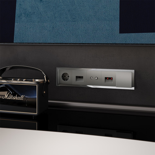 Рамка 5 местная, стекло, Титан, Voltum S70 VLS110506