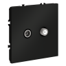Розетка телевизионная оконечная TV+SAT, Черный матовый, S70 Voltum VLS060408