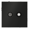 Розетка телевизионная оконечная TV+SAT, Черный матовый, S70 Voltum VLS060408