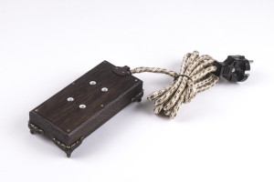 Ретро удлинитель Corriente темный дуб, бронзовые узкие ножки, Loft&Wood LW1024/22-26