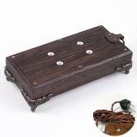 Ретро удлинитель Corriente темный дуб, бронзовые узкие ножки, Loft&Wood LW1024/22-26