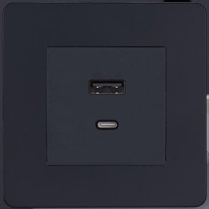 Розетка USB для быстрой зарядки Type A+C, Черный, Merida Salvador SBAN11B1A12 Розетка USB для быстрой зарядки Type A+C, Черный, Merida Salvador SBAN11B1A12