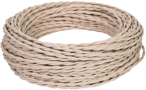 Ретро кабель витой 2x2,5 Бежевый, ТМ МезонинЪ GE70142-15 (1 метр)
