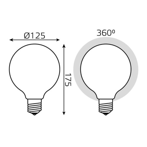 Лампа светодиодная филаментная Gauss E27 10W 3000К матовая 187202110