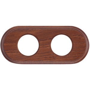 Рамка 2 местная деревянная (внутренний монт.), овал, Коричневый, Salvador С22ДК