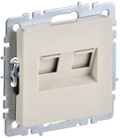 Розетка компьютерная 2-я RJ45 Cat. 5e, Бежевый, Brite IEK BR-K20-1-K10