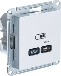 Розетка USB для быстрой зарядки A+C 65ВТ, Лотос, AtlasDesign Schneider Electric ATN001327