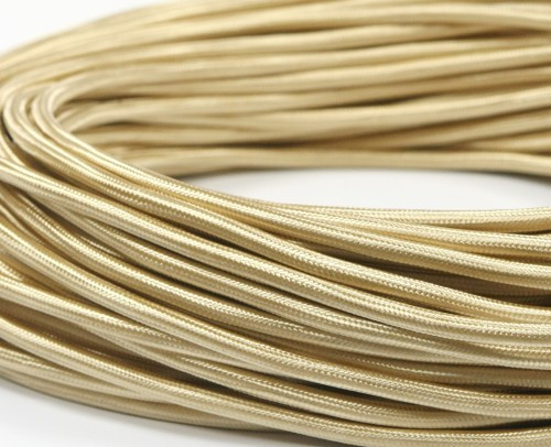 Ретро кабель круглый 2x0,75 Песочный шёлк, Interior Wire ПДК2075-ПЧШ (1 метр)
