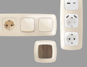 Рамка 4 местная пластик, Бежевый матовый, OMEGA Ecta Ambrella Volt OF140334