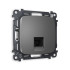 Розетка комп. с шторками RJ45 Cat. 6, Антрацит серый, OMEGA Quant Ambrella Volt MO662010