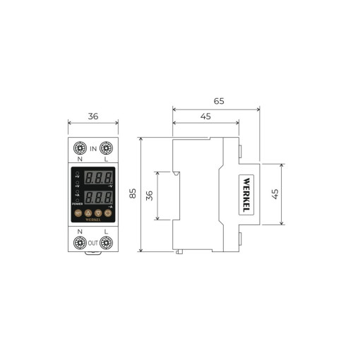 Реле 1P+N 63А Werkel W932P63R