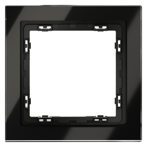 Рамка 1 местная, стекло, Черный матовый, Voltum S70 VLS110108