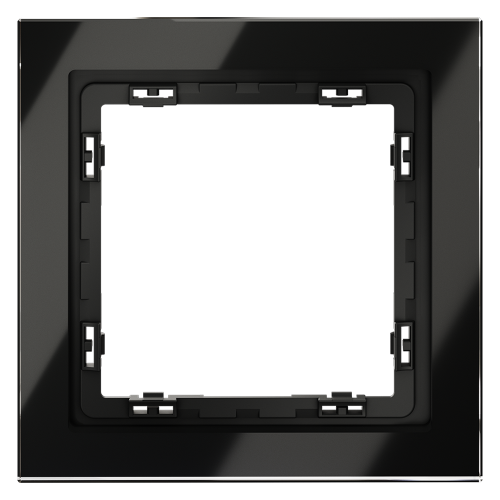 Рамка 1 местная, стекло, Черный матовый, Voltum S70 VLS110108