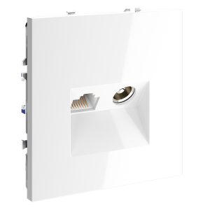 Розетка телев+комп. TV+RJ45 кат. 6, Белый глянцевый, S70 Voltum VLS060701