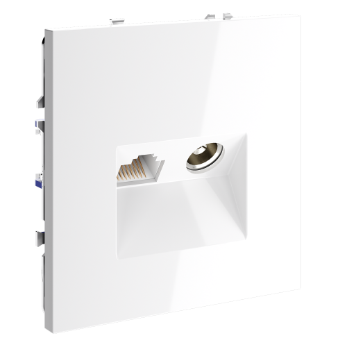 Розетка телев+комп. TV+RJ45 кат. 6, Белый глянцевый, S70 Voltum VLS060701