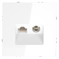 Розетка телев+комп. TV+RJ45 кат. 6, Белый глянцевый, S70 Voltum VLS060701