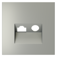 Лицевая панель для розетки телев+комп TV+RJ45 Cat. 6, Сталь, S70 Voltum VLS002705