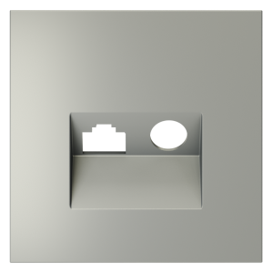 Лицевая панель для розетки телев+комп TV+RJ45 Cat. 6, Сталь, S70 Voltum VLS002705