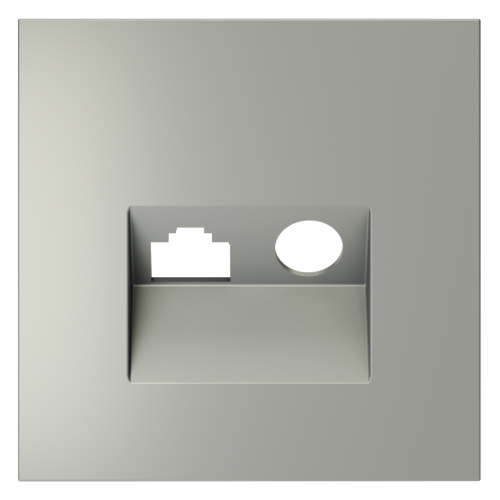 Лицевая панель для розетки телев+комп TV+RJ45 Cat. 6, Сталь, S70 Voltum VLS002705