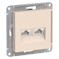 Розетка компьютерная 2-я RJ45 Cat. 5e, Бежевая, AtlasDesign SE ATN000285
