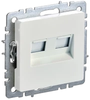 Розетка компьютерная 2-я RJ45 Cat. 5e, Жемчуг, Brite IEK BR-K20-1-K36