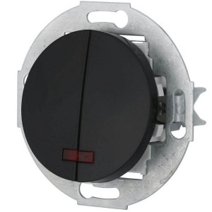 Выключатель кнопочный 2 кл. с подсветкой, Черный, Vintage LK Studio 881208-1