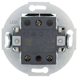 Выключатель кнопочный 2 кл. с подсветкой, Черный, Vintage LK Studio 881208-1