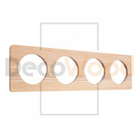 Рамка 4 местная деревянная под электрику OneKey, ясень без тонировки, DecoWood ROC4-AN