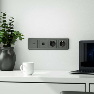 Накладка розетки HDMI, Графит рифленый, Werkel W1196004